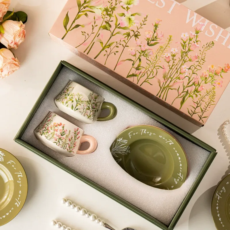 Porcelain Coffee Cup and Saucer Set