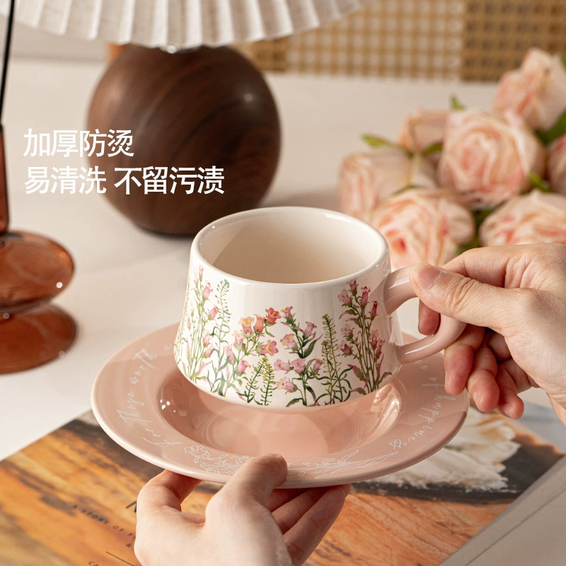 Porcelain Coffee Cup and Saucer Set tableware view 3