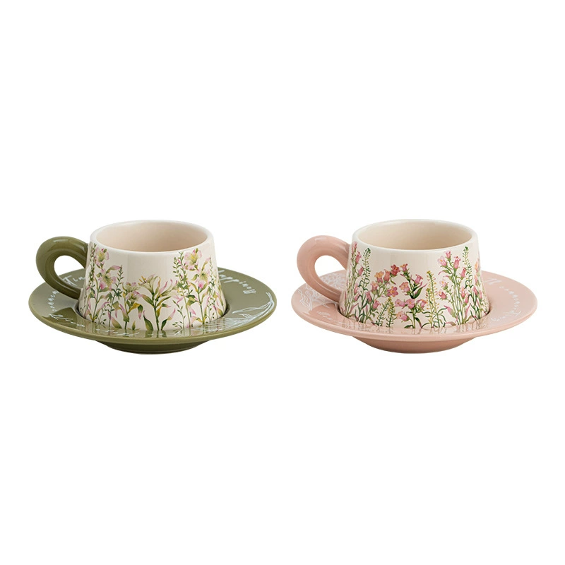 Porcelain Coffee Cup and Saucer Set tableware view 5