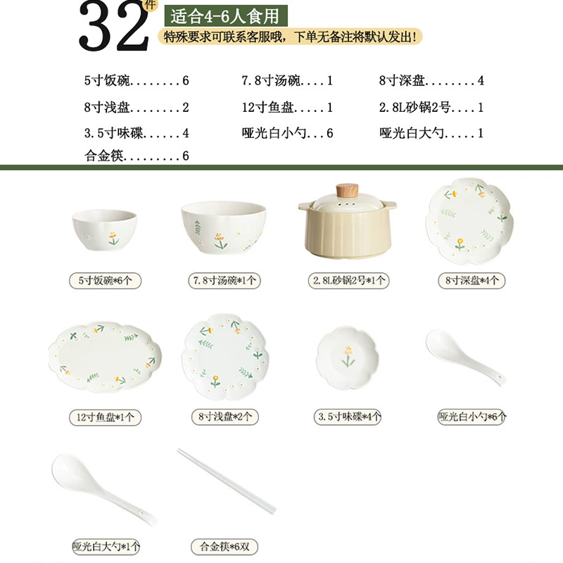 Porcelain Dinnerware Set tableware view 9