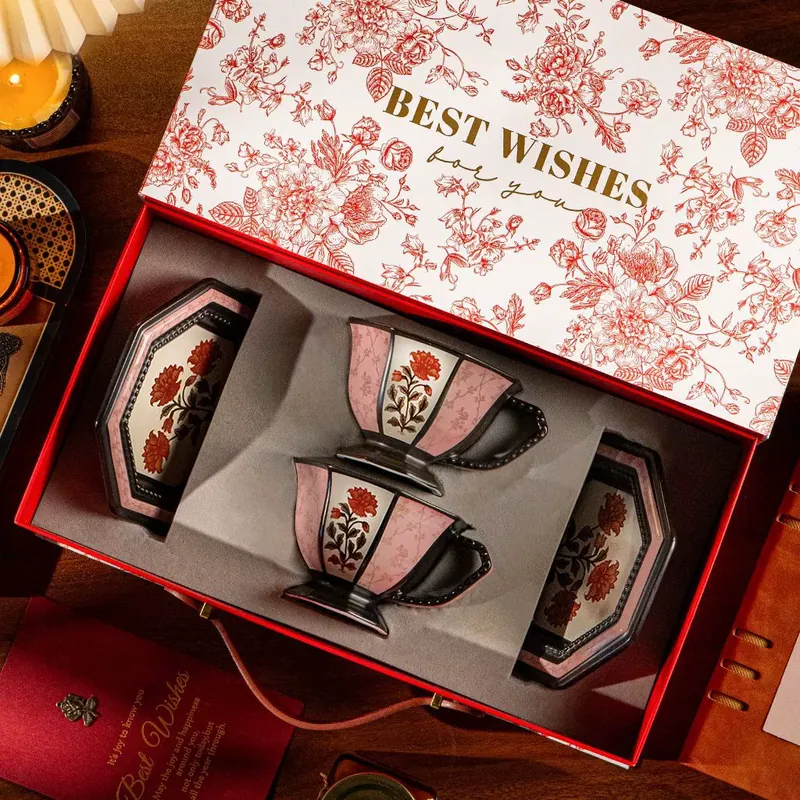 Porcelain Coffee Cup and Saucer Set