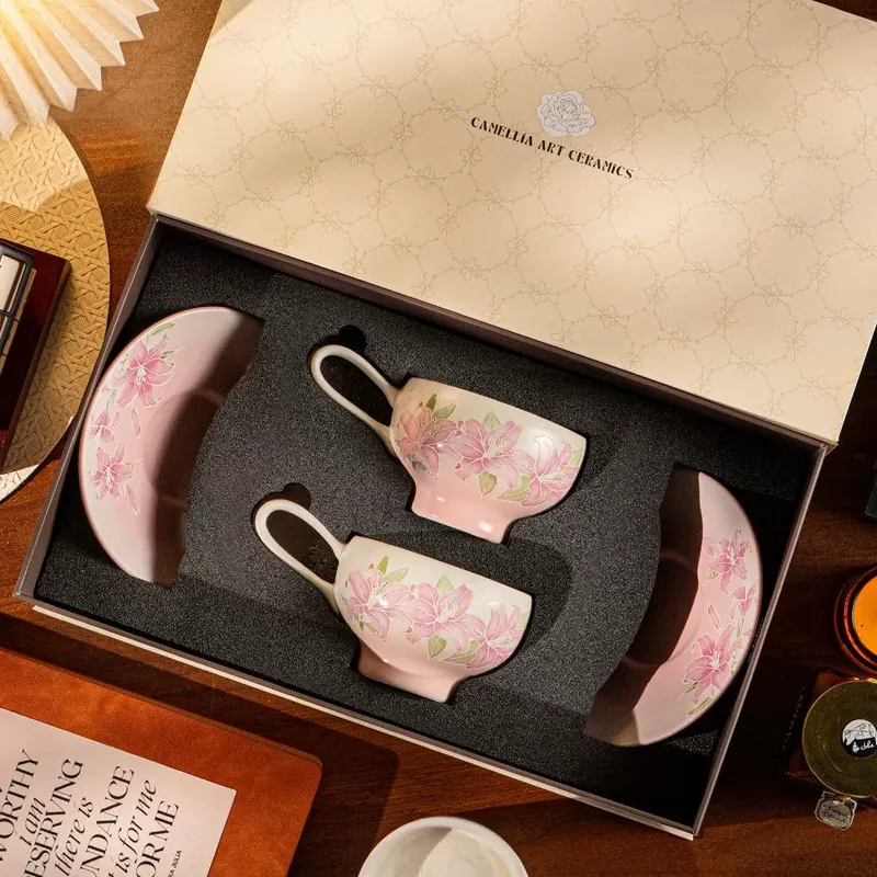 Porcelain Coffee Cup and Saucer Set