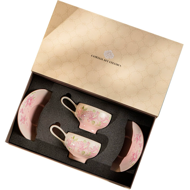 Porcelain Coffee Cup and Saucer Set tableware view 5
