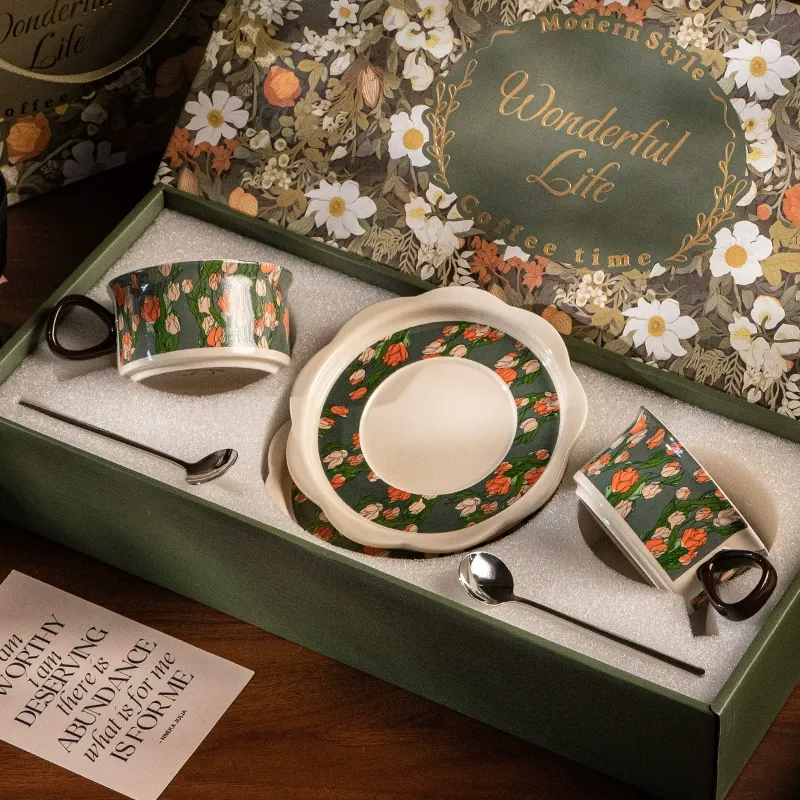 Porcelain Coffee Cup and Saucer Set