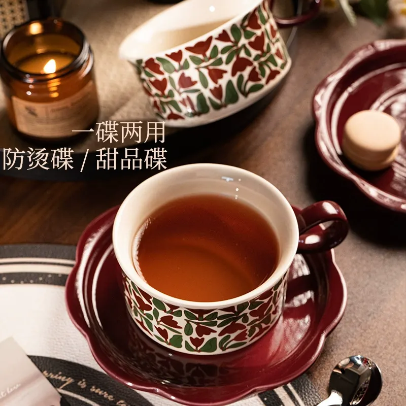 Porcelain Coffee Cup and Saucer Set tableware view 4