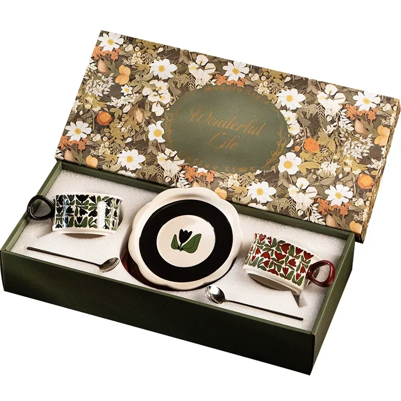 Porcelain Coffee Cup and Saucer Set tableware view 5