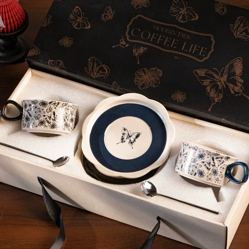 Porcelain Coffee Cup and Saucer Set