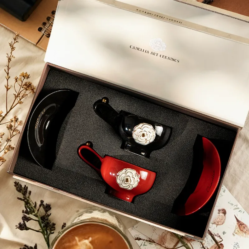 Porcelain Coffee Cup and Saucer Set