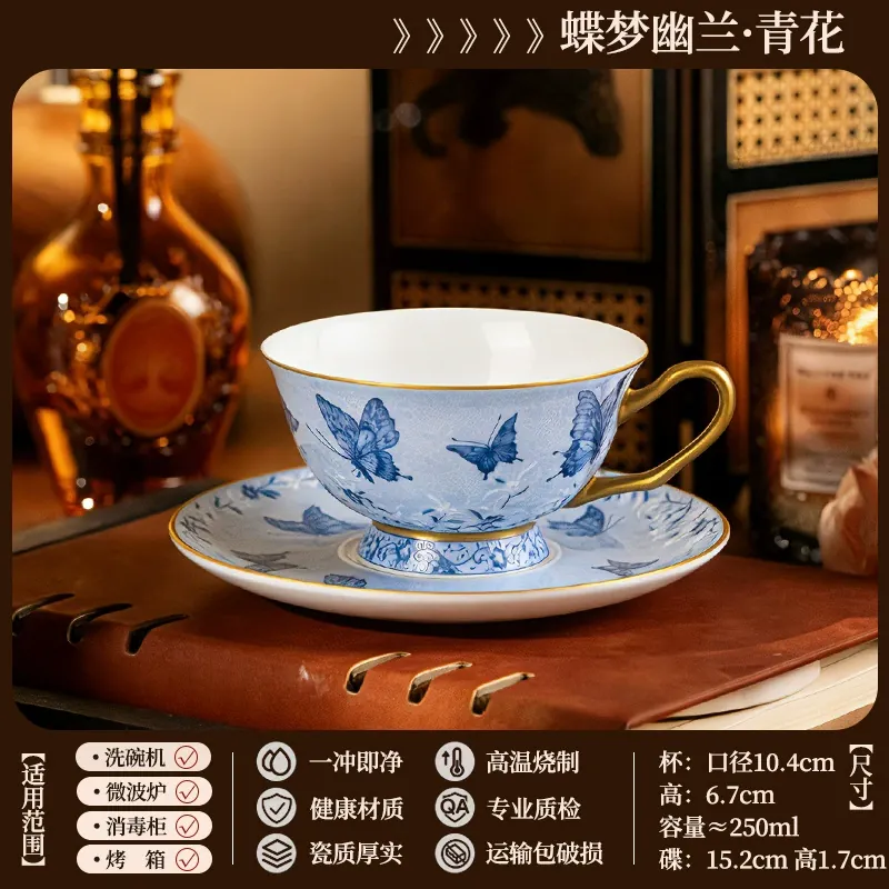 Porcelain Coffee Cup and Saucer Set tableware view 11