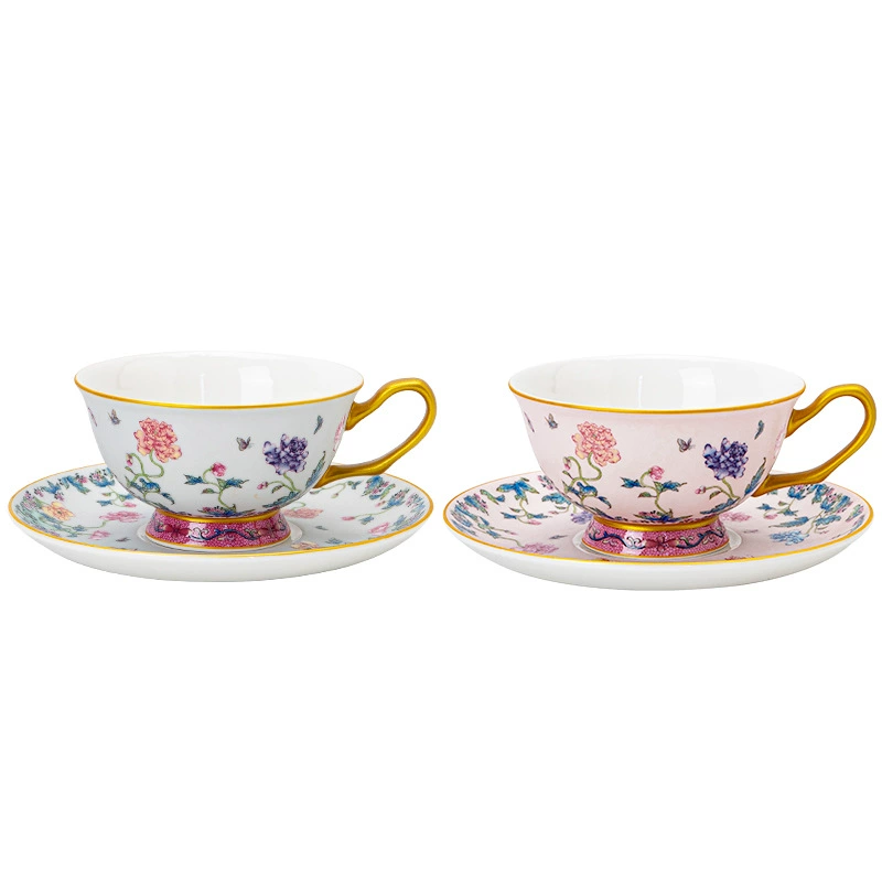 Porcelain Coffee Cup and Saucer Set tableware view 5