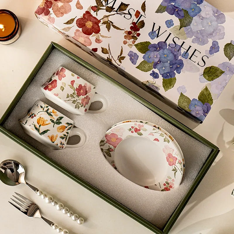 Porcelain Coffee Cup and Saucer Set