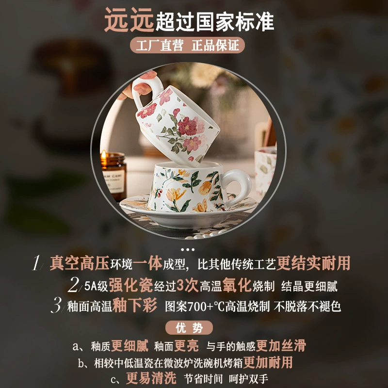 Porcelain Coffee Cup and Saucer Set tableware view 4