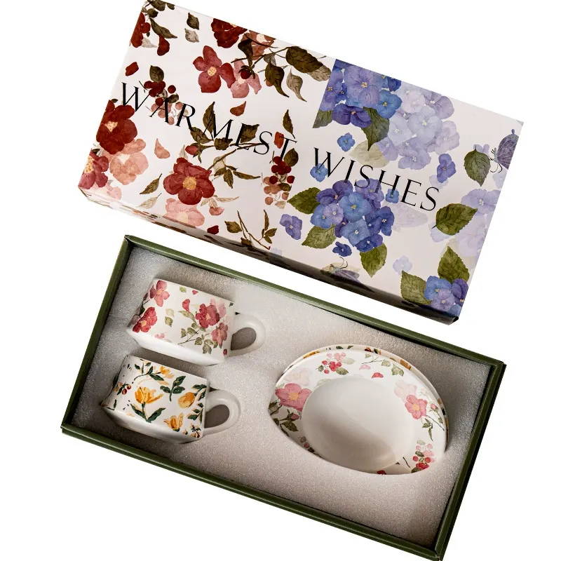Porcelain Coffee Cup and Saucer Set tableware view 5