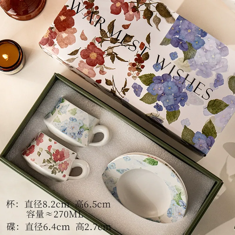 Porcelain Coffee Cup and Saucer Set tableware view 6