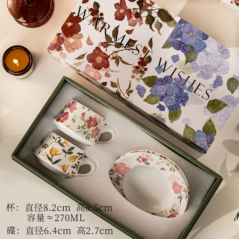 Porcelain Coffee Cup and Saucer Set tableware view 7