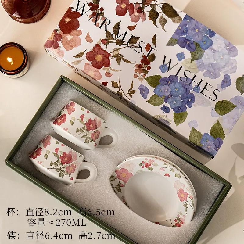 Porcelain Coffee Cup and Saucer Set tableware view 10