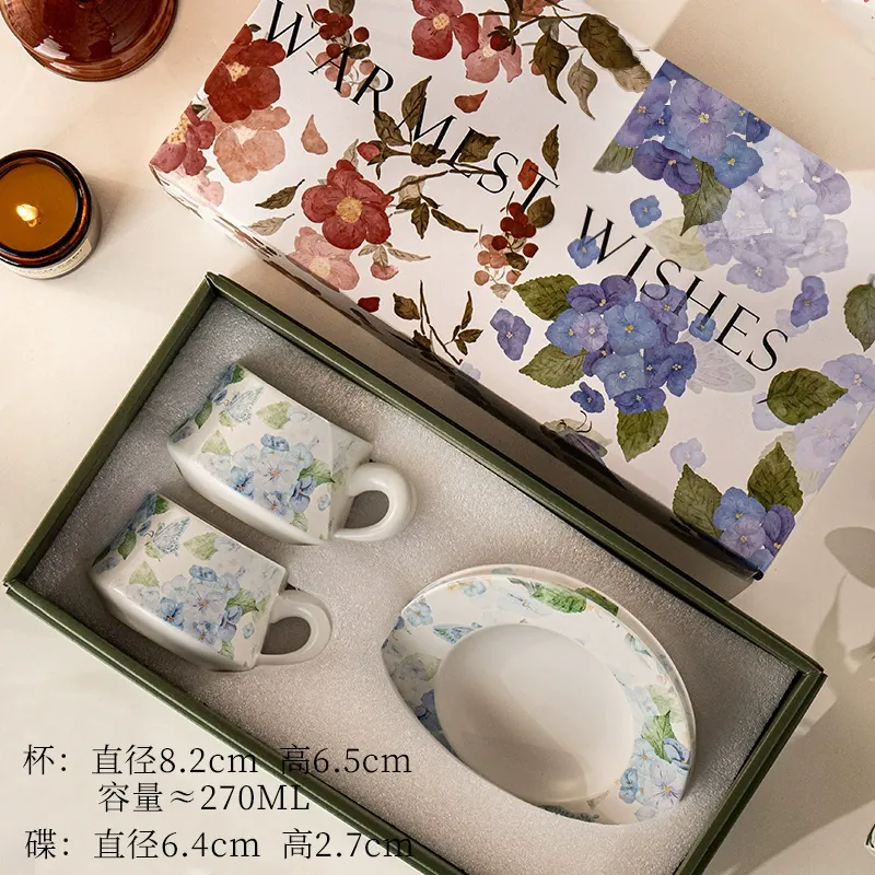 Porcelain Coffee Cup and Saucer Set tableware view 11
