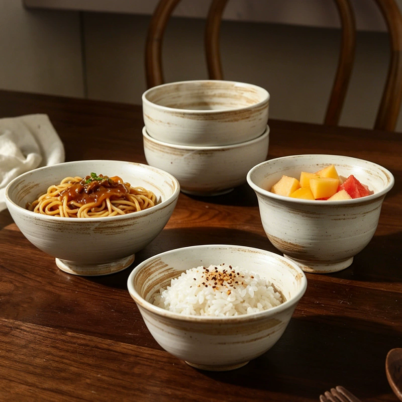 وعاء نودلز من الحجر الخزفي بضربة فرشاة tableware view 3