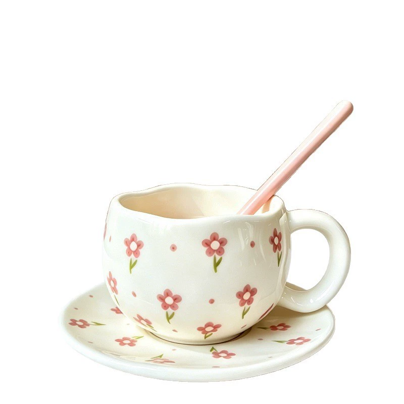 불규칙한 세라믹 커피컵 앤 소서 세트 tableware view 5