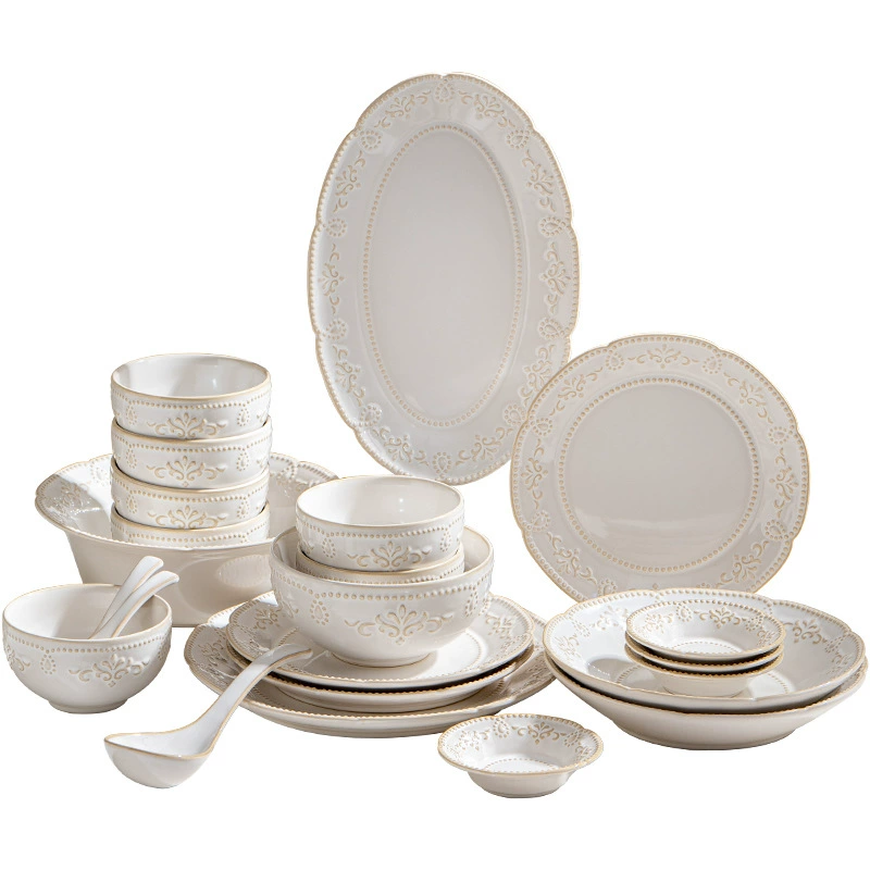 Service bol et assiette en porcelaine tableware view 5