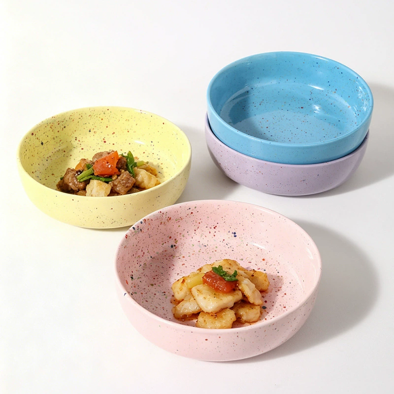 Porcelain Dinnerware Set with Splatter Glaze tableware view 3