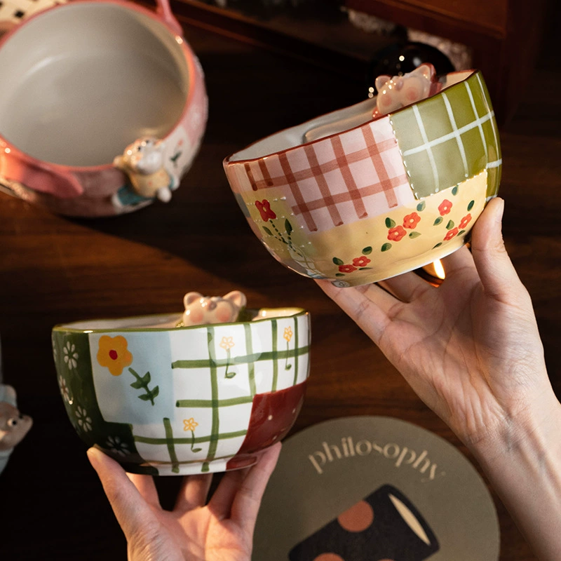 وعاء أرز من البورسلين مرسوم يدويًا tableware view 2
