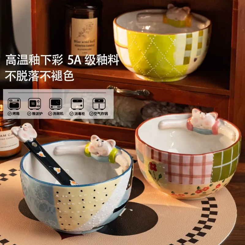 وعاء أرز من البورسلين مرسوم يدويًا tableware view 3