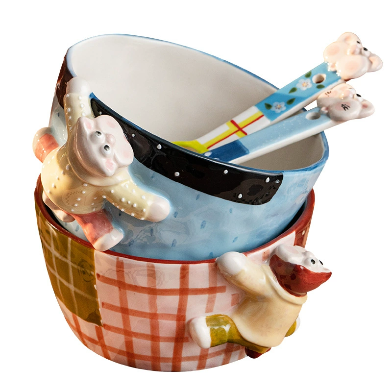 وعاء أرز من البورسلين مرسوم يدويًا tableware view 5