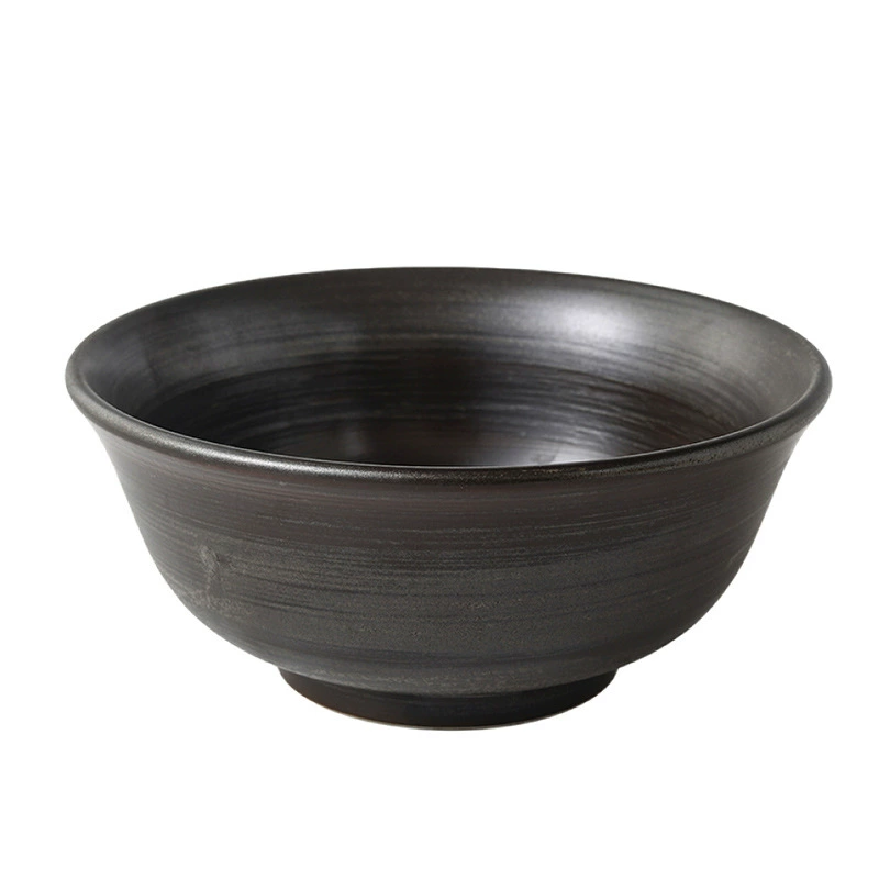 Tigela de macarrão de grés com borda preta tableware view 5