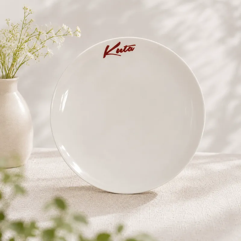 Assiette en porcelaine avec logo personnalisé tableware view 2