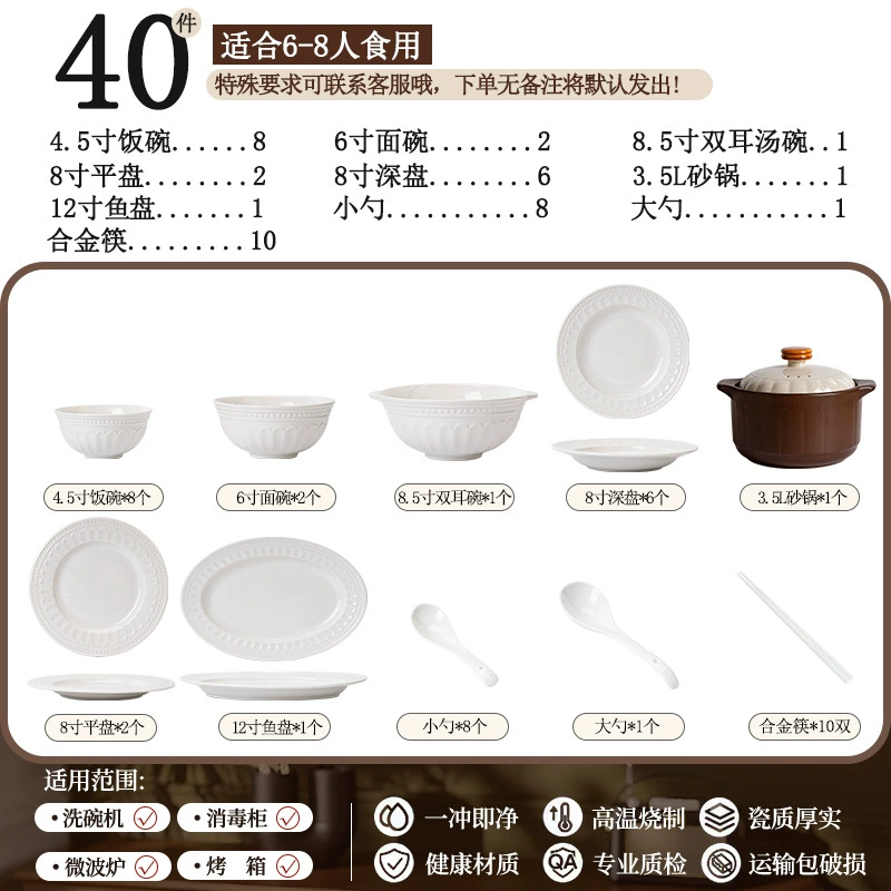 Porcelain Dinnerware Set tableware view 10