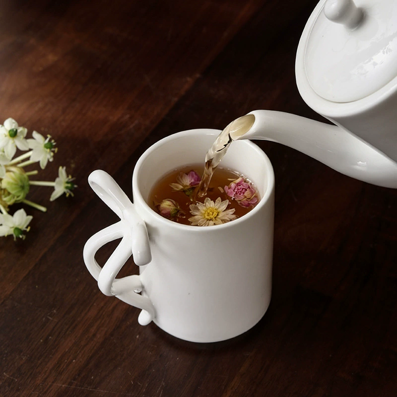 Porcelain Teapot with Bow Handle tableware view 3