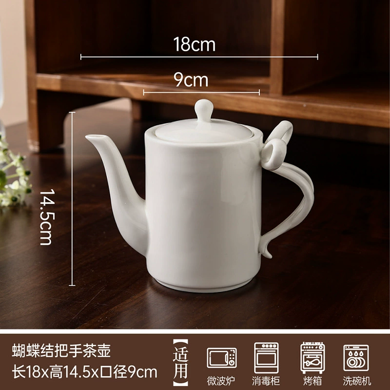 Porcelain Teapot with Bow Handle tableware view 6