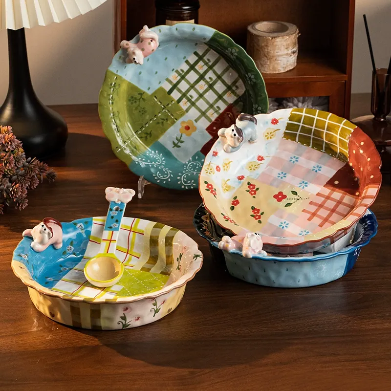 Hand-Painted Porcelain Salad Plate