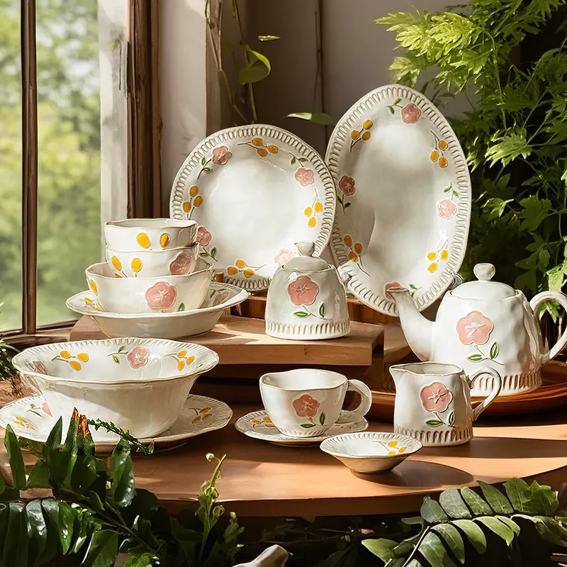 Hand-Painted Porcelain Dinnerware Set