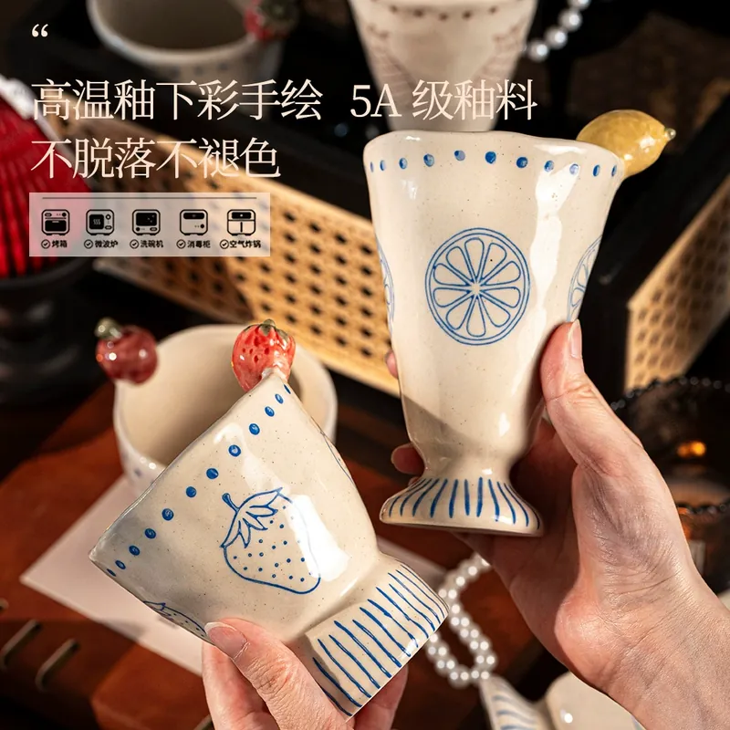 Набор фарфоровых кружек, ручная роспись tableware view 2