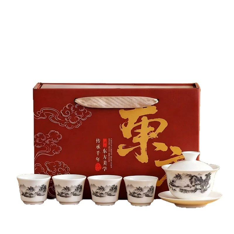 White Porcelain Tea Cup Set with Saucers tableware view 5