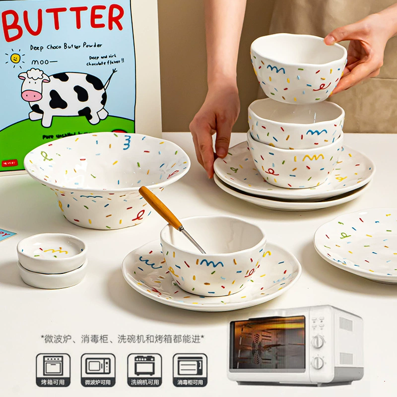 Набор фарфоровой посуды с ручной росписью tableware view 2