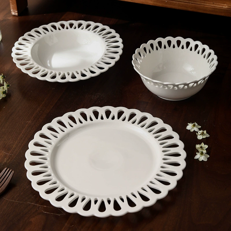 Porcelain Plate with Lace Edge