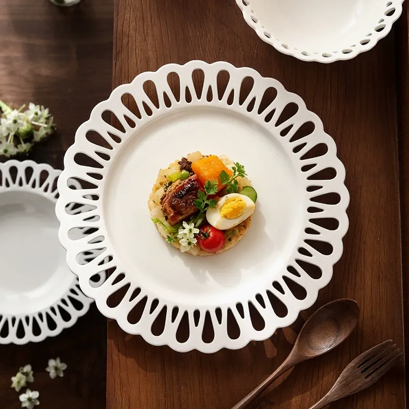 Porcelain Plate with Lace Edge tableware view 3