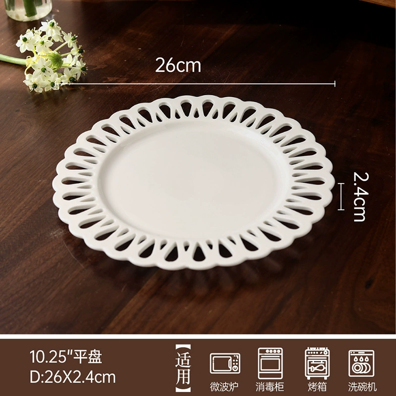 Porcelain Plate with Lace Edge tableware view 6