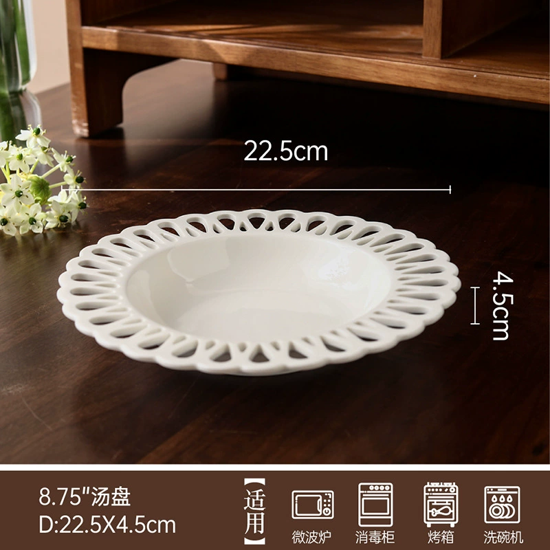 Porcelain Plate with Lace Edge tableware view 7