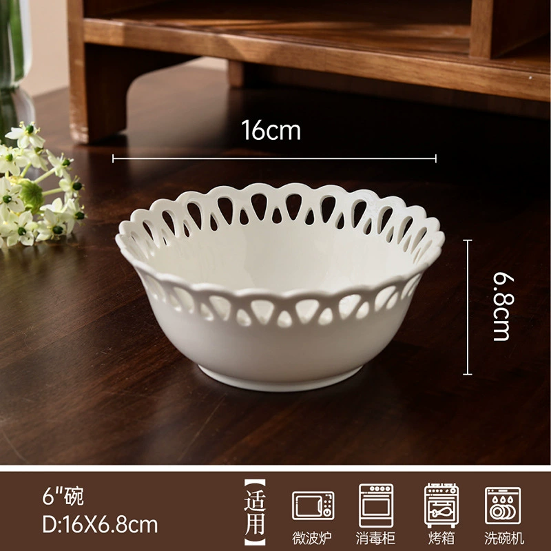 Porcelain Plate with Lace Edge tableware view 8