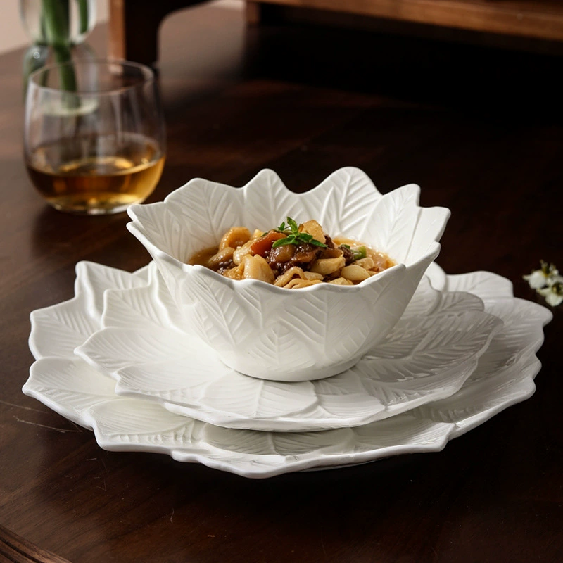 Porcelain Leaf-Shaped Plate tableware view 2
