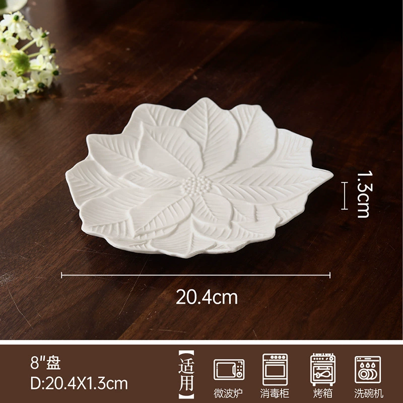 Porcelain Leaf-Shaped Plate tableware view 6