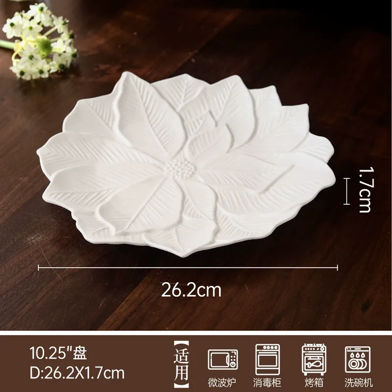 Porcelain Leaf-Shaped Plate tableware view 7