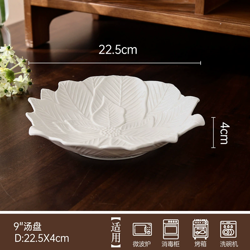 Porcelain Leaf-Shaped Plate tableware view 8