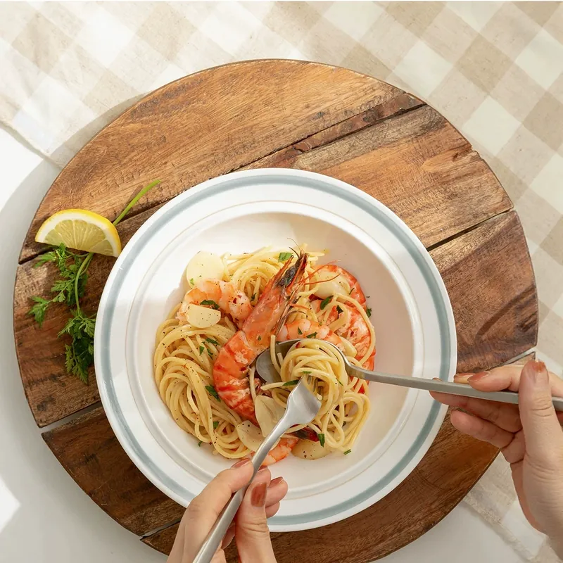Фарфоровая тарелка для пасты в форме соломенной шляпы tableware view 3