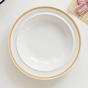 Фарфоровая тарелка для пасты в форме соломенной шляпы tableware view 6