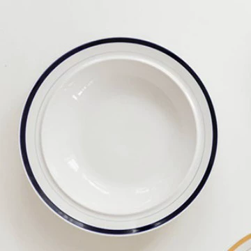 Фарфоровая тарелка для пасты в форме соломенной шляпы tableware view 8